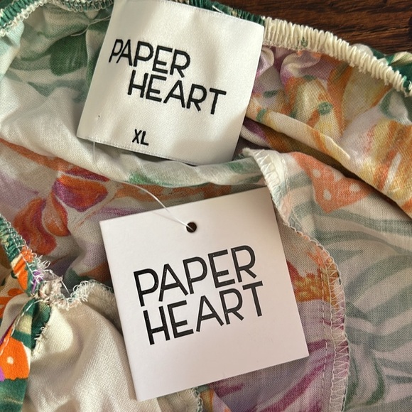 NWT PAPER HEART Fruit print open tie back spaghetti strap maxi dress XL - Picture 10 of 11